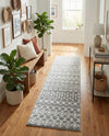 Mediterranean Lattice Collection Area Rug - Santorini (Gray) Runner Gray  lifestyle 59