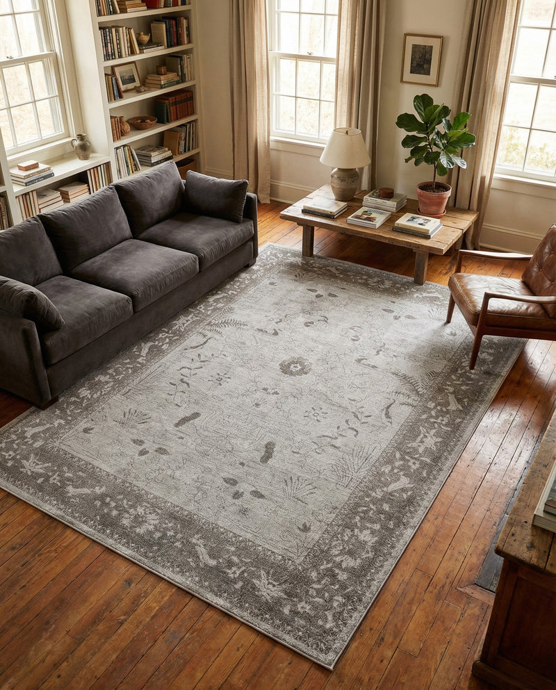 Horizon Collection Area Rug -  Apex (Light Gray) Rectangle Light Gray  lifestyle 4