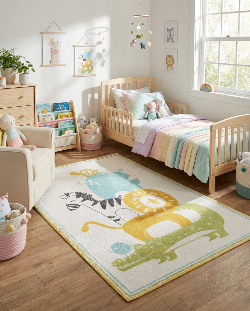 Wonder Tykes Collection Area Rug -  Prismatic Rectangle Ivory  lifestyle 14