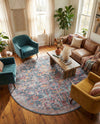 Zahara Oasis Collection Area Rug -  Nador Round Navy Blue  lifestyle 78