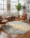 Marrakech Mosaic Collection Area Rug -  Tangier Octagon Black and White  lifestyle 48