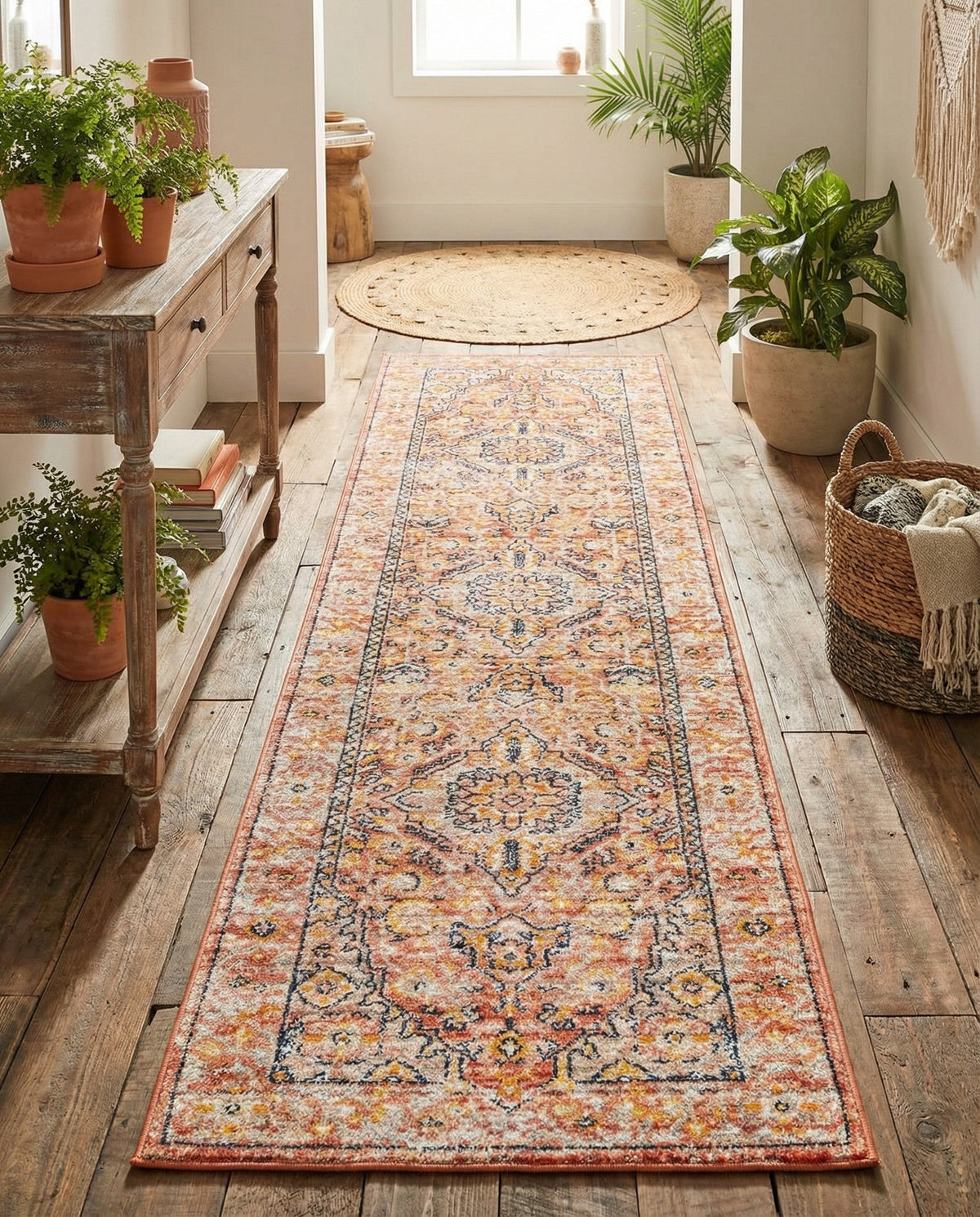Seville Stripes Collection Area Rug - Cadiz (Brick Red) Runner Brick Red  lifestyle 83