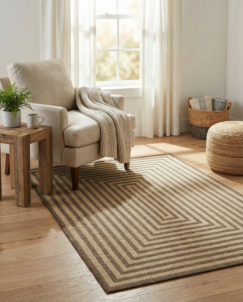 Sahara Sands Collection Area Rug -  Abydos Rectangle Natural and Brown  lifestyle 11