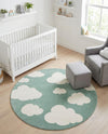 Wonder Tykes Collection Area Rug -  Dreamview Round Soft Green  lifestyle 78