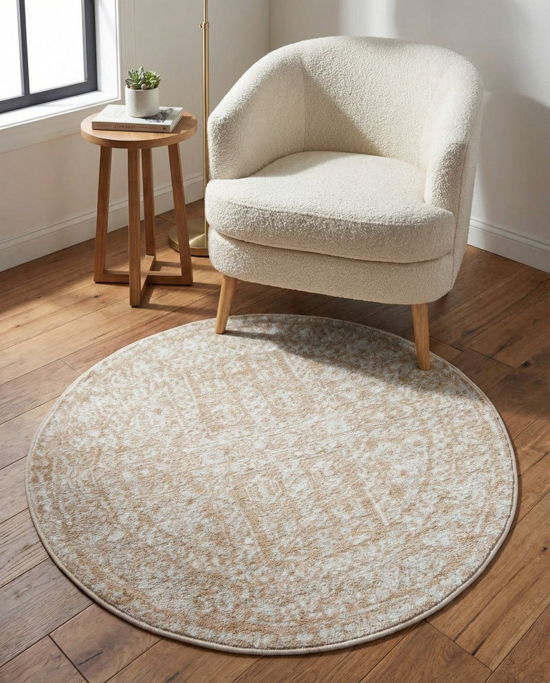 Cambridge Classics Collection Area Rug - Trinity (Beige) Round Beige  lifestyle 69