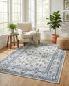 Horizon Collection Area Rug -  Meridian Rectangle Ivory Blue  lifestyle 22