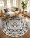 Georgetown Rugs Collection Area Rug - Dupont (Blue) Round Blue  lifestyle 38