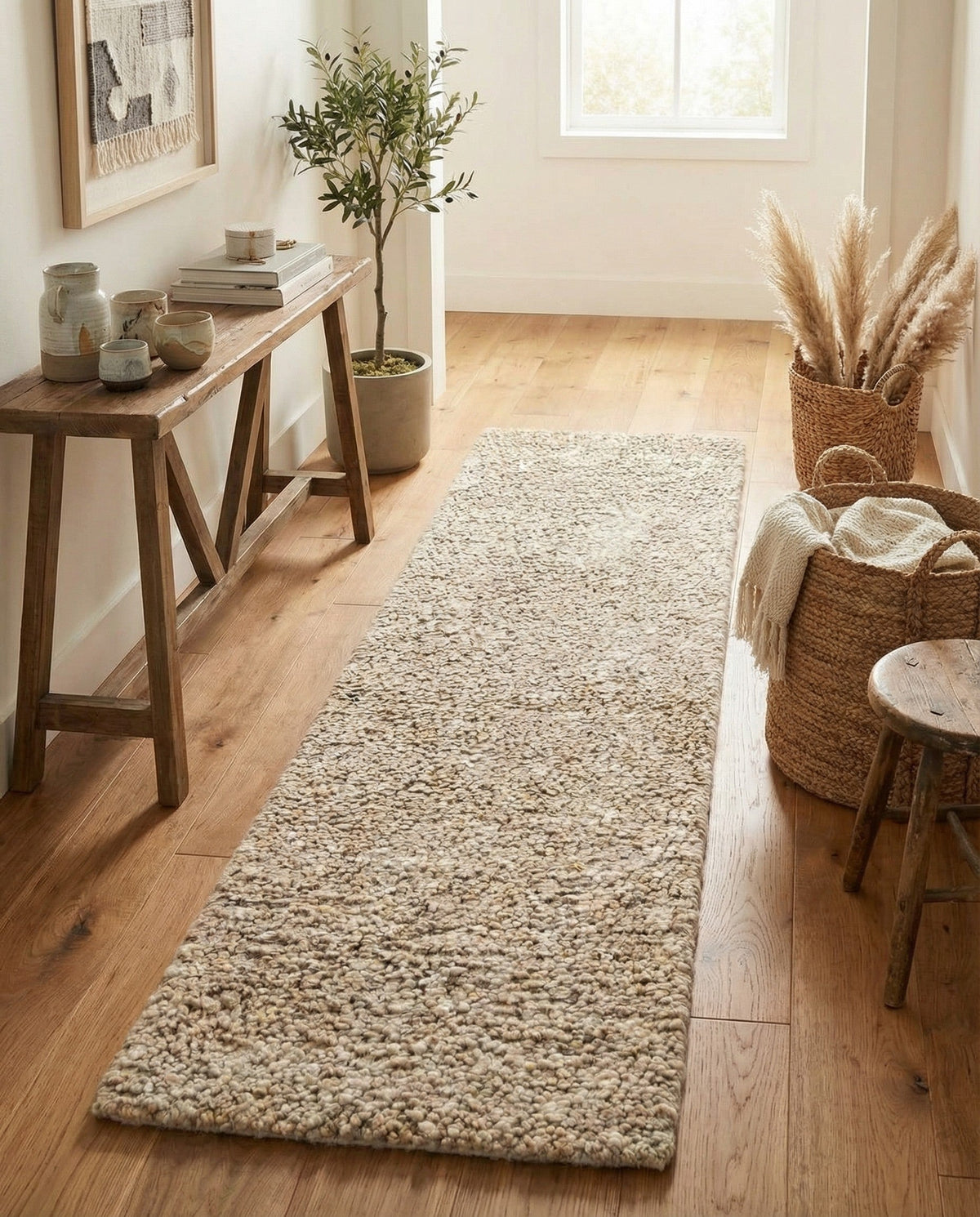 Wellington Luxe Shag Collection Area Rug - Kapiti Runner Taupe  lifestyle 181