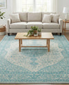 Dover Terrace Collection Area Rug - Marina (Aqua) Square Aqua  lifestyle 43