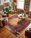 Marrakesh Elegance Collection Area Rug -  Sijilmasa Square Orange  lifestyle 68