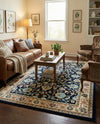 Isfahan Elegance Collection Area Rug - Naghsh-e Jahan (Navy Blue) Rectangle Navy Blue  lifestyle 11