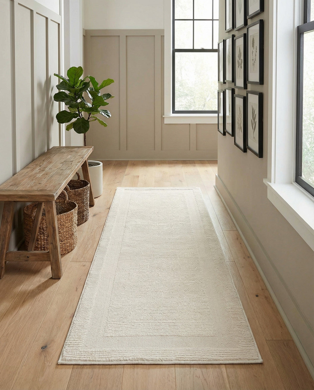 Haven Tapestry Collection Area Rug -  EmberHollow Runner Ivory White  lifestyle 19