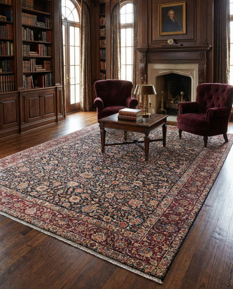 Bazaar Chic Collection Area Rug -  Tangier Rectangle Navy Blue  lifestyle 17