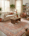 Seville Stripes Collection Area Rug - Cadiz (Brick Red) Rectangle Brick Red  lifestyle 14