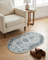 Riviera Elegance Collection Area Rug - Antibes (Light Blue) Oval Light Blue  lifestyle 45