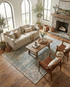 Savannah Threads Collection Area Rug -  Kalahari Rectangle Antique Blue  lifestyle 19