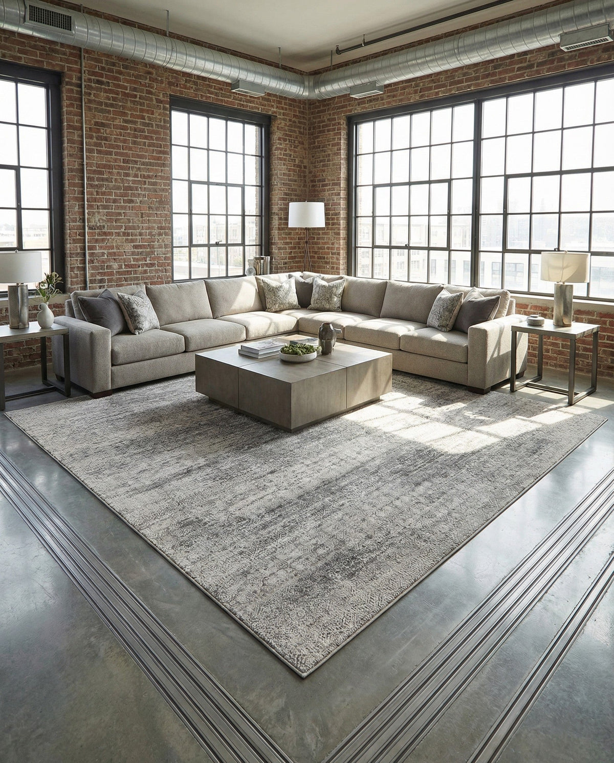 Bloomsbury Elegance Collection Area Rug -  Pimlico Square Gray  lifestyle 154