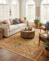Seville Stripes Collection Area Rug -  Malaga (Yellow) Rectangle Yellow  lifestyle 24