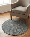 Highland Woven Jute Collection Area Rug - Glenmore (Navy Blue) Round Navy Blue  lifestyle 54