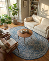 Mykonos Manor Collection Area Rug -  Tinos (Blue) Oval Blue  lifestyle 76