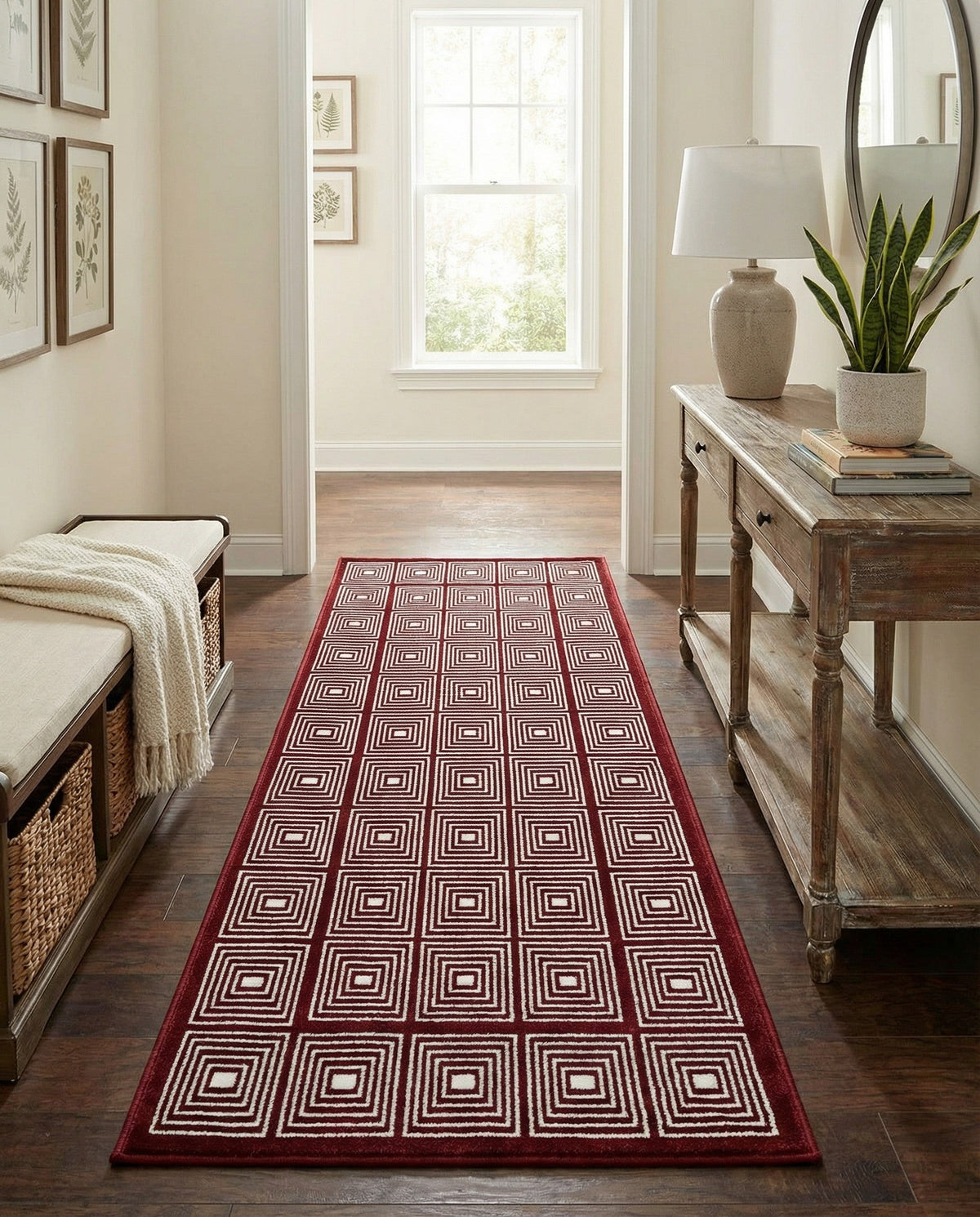 Aravalli Collection Area Rug -  Jaipur Runner Burgundy Red  lifestyle 159
