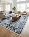 Horizon Collection Area Rug -  Sierra Rectangle Ivory and Blue  lifestyle 39