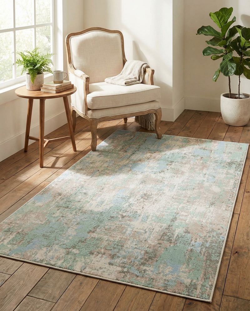 Lagoon Oasis Collection Area Rug -  Seagrass Rectangle Teal  lifestyle 40