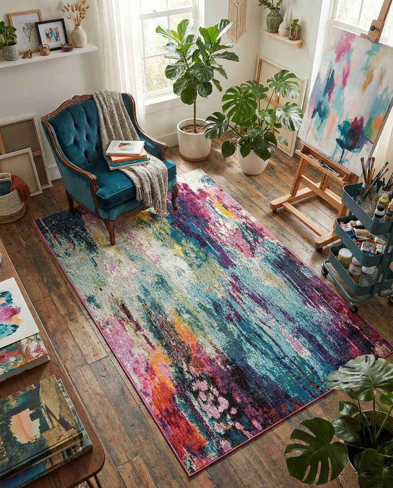 Chromatic Oasis Collection Area Rug -  Oasis Rectangle Multi  lifestyle 8