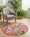 Seaside Blooms Collection Area Rug -  Kyoto Round Coral  lifestyle 61