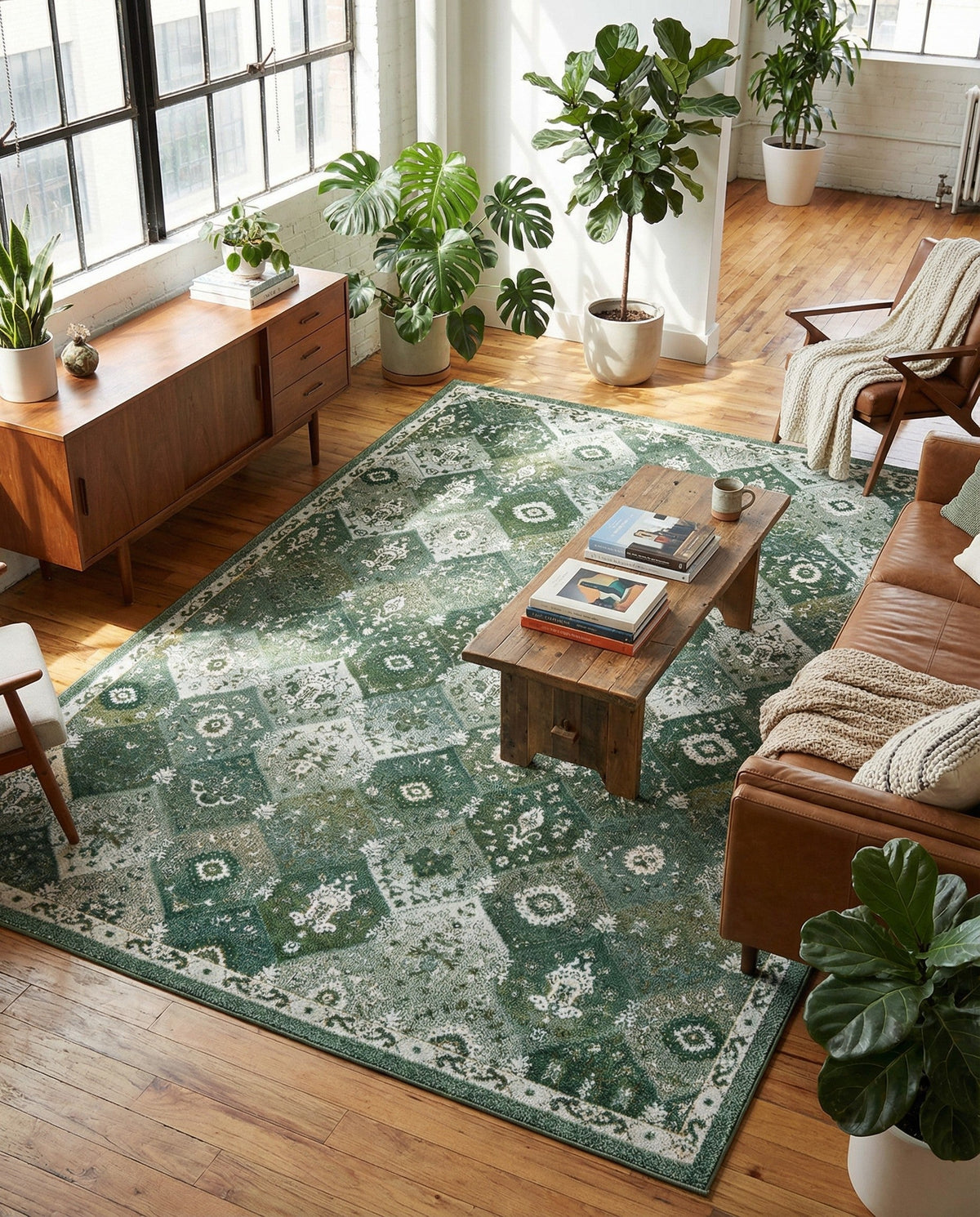 Brighton Terrace Collection Area Rug -  Rottingdean (Green) Rectangle Green  lifestyle 12