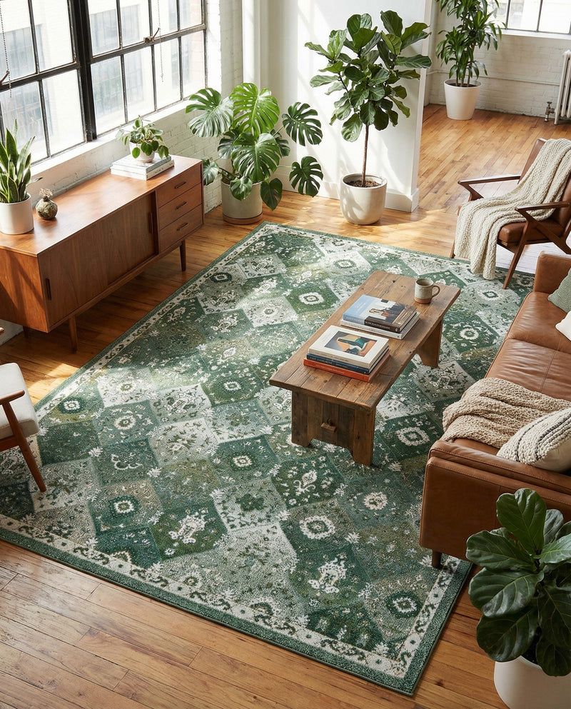 Brighton Terrace Collection Area Rug -  Rottingdean (Green) Rectangle Green  lifestyle 12
