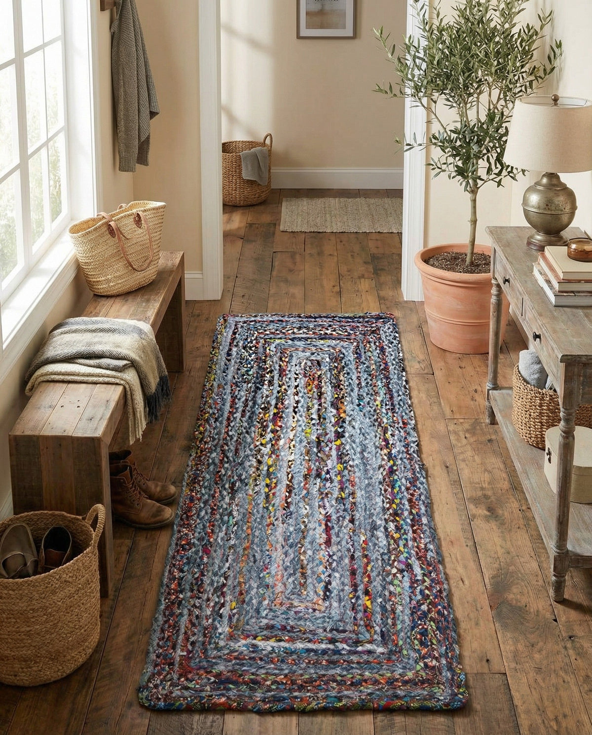 Woven Udaipur Collection Area Rug - Sahara Runner Blue and Multi  lifestyle 115