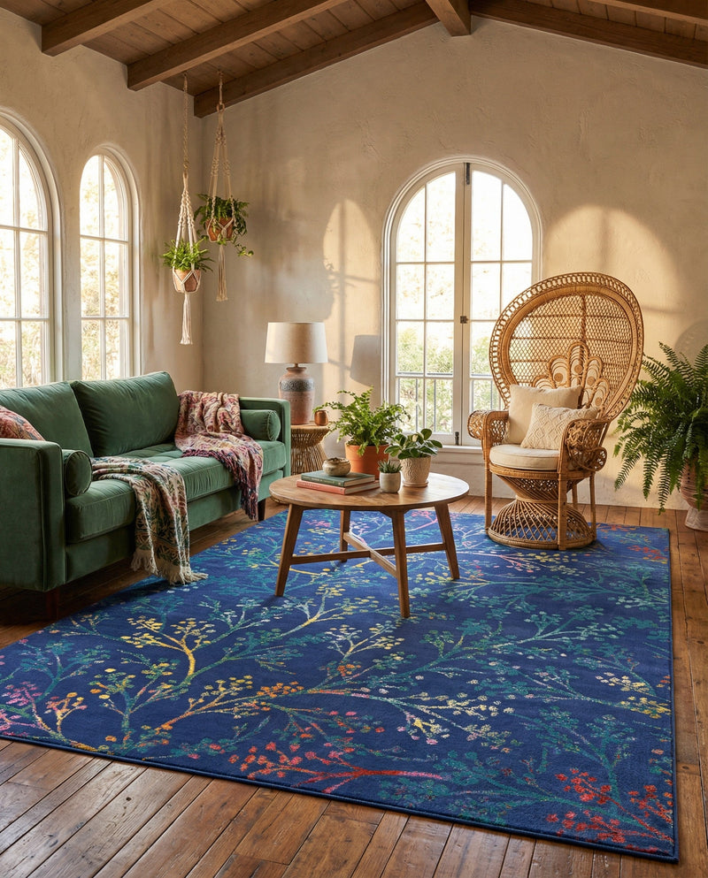 Meadow Breeze Collection Area Rug -  Sunbeam Rectangle Blue  lifestyle 40