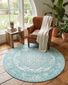Georgetown Rugs Collection Area Rug - Dupont (Aqua) Round Aqua  lifestyle 63