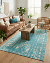 Brighton Stripes Collection Area Rug - Sussex (Light Blue) Rectangle Light Blue  lifestyle 21