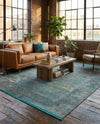 Caribbean Breeze Collection Area Rug -  Martinique Rectangle Turquoise  lifestyle 25