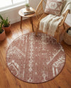 Desert Nomad Terrace Collection Area Rug - Sahara (Rust Red) Round Rust Red  lifestyle 16