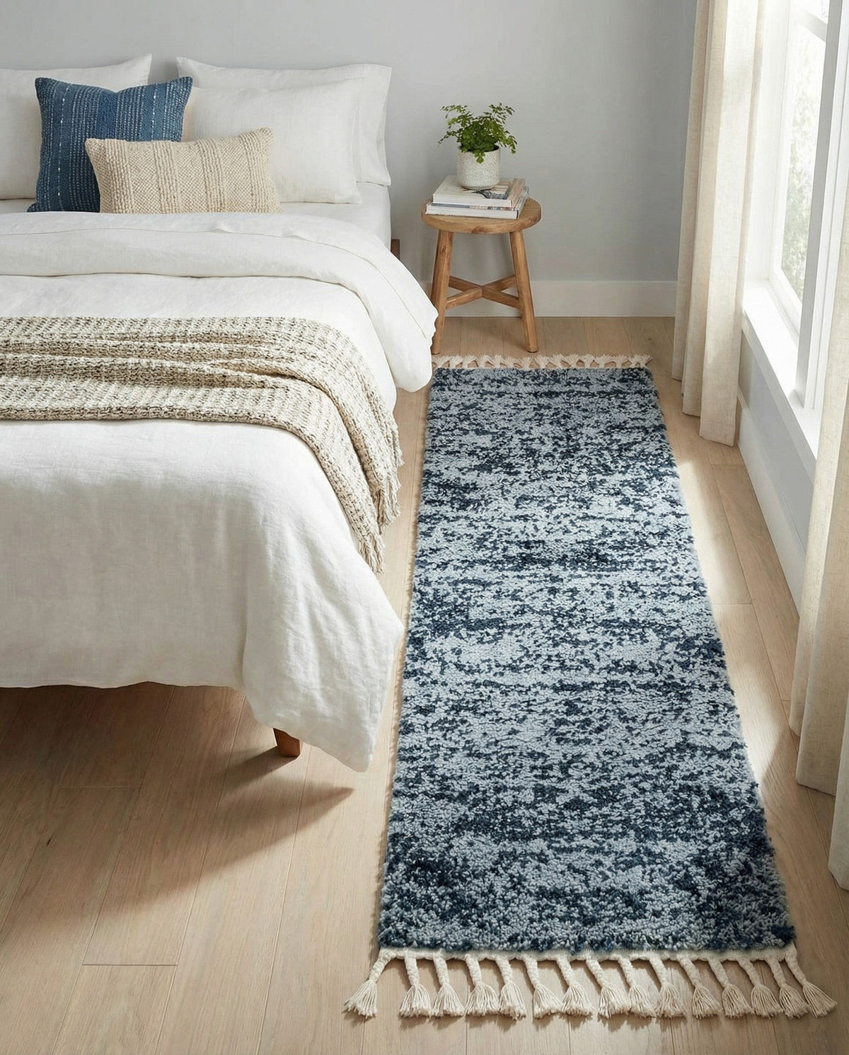 Cozy Cove Shag Collection Area Rug -  Harbor Runner Blue  lifestyle 154