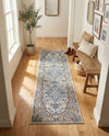 Seville Stripes Collection Area Rug - Cadiz (Blue) Runner Blue  lifestyle 73