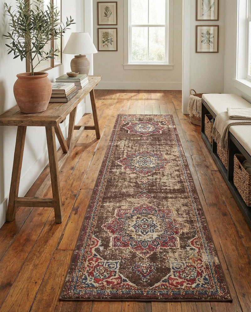 Eden Oasis Collection Area Rug -  Tranquility (Chocolate Brown) Runner Chocolate Brown  lifestyle 42