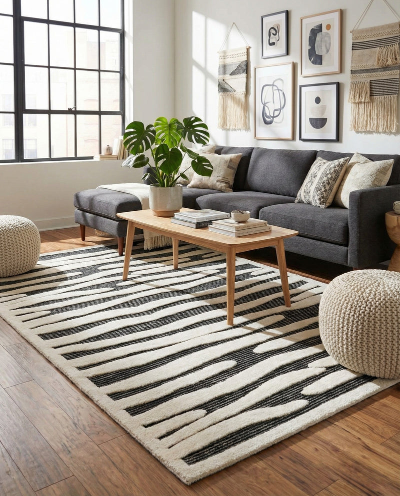 Monochrome Collection Area Rug - Slate Rectangle Gray  lifestyle 25