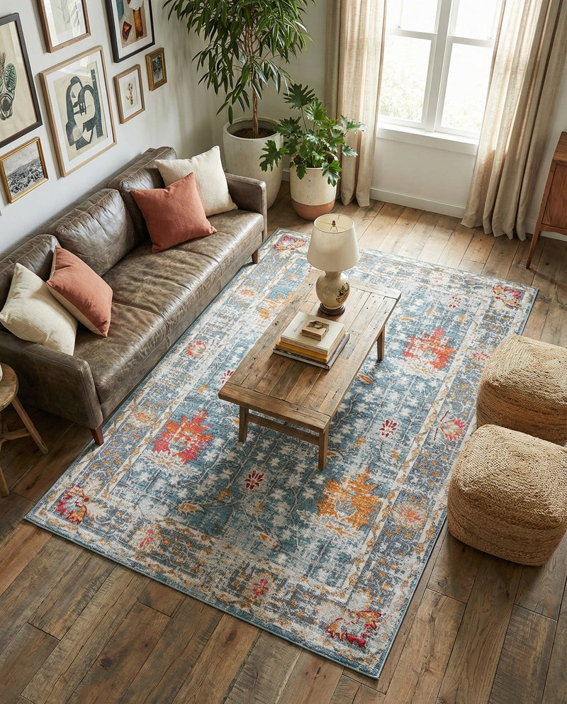 Arcadia Rugs Collection Area Rug -  Olympus Rectangle Blue  lifestyle 26