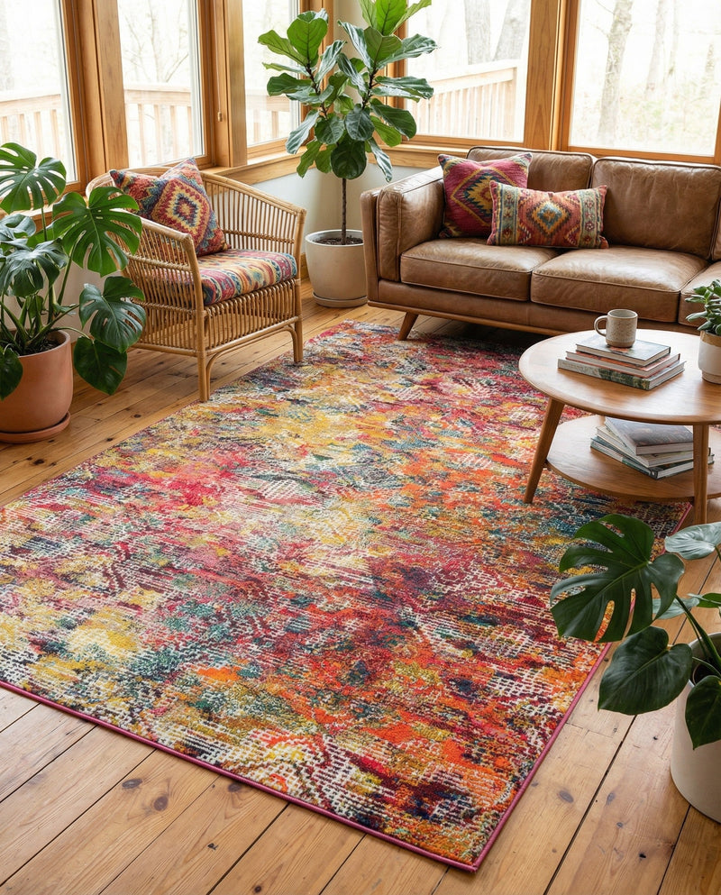 Colorburst Oasis Collection Area Rug -  Azura Rectangle Multi  lifestyle 13