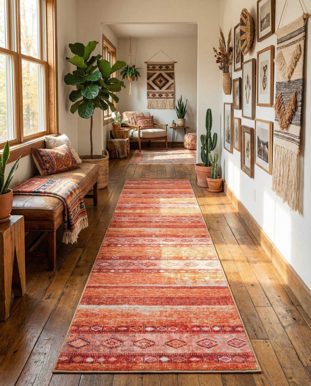 Heritage Elegance Collection Area Rug -  Edinburgh Runner Rust Red  lifestyle 114