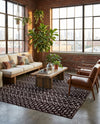 Marrakech Lattice Collection Area Rug - Medina (Black) Square Black  lifestyle 53