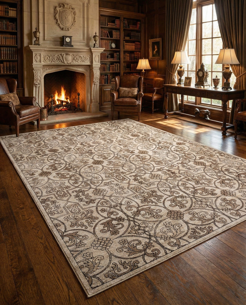 Andes Summit Collection Area Rug -  Merida Rectangle Dark Beige  lifestyle 10