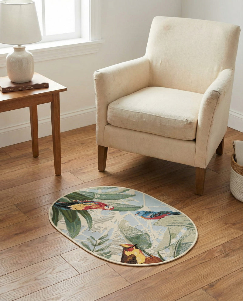 Seaside Blooms Collection Area Rug -  Tropic Oval Multi  lifestyle 25