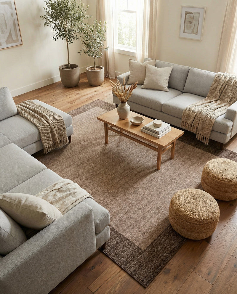 Studio Haven Collection Area Rug -  Conservatory (Light Brown) Rectangle Light Brown  lifestyle 17
