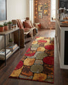 Bistro Lounge Collection Area Rug -  Cappuccino Runner Multi  lifestyle 80