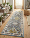 Persian Elegance Collection Area Rug -  Hamedan (Blue) Runner Blue  lifestyle 81
